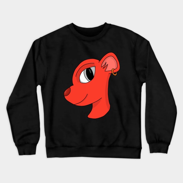 Stylish feline wearing earring Crewneck Sweatshirt by DiegoCarvalho